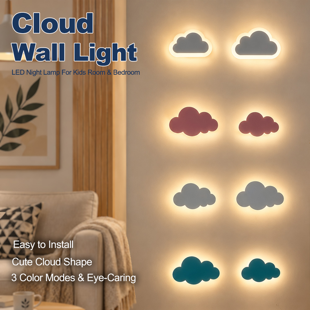 LED Cloud Wall Light Night Lam - Baby Nursery Wall Lights ulasan dan harga