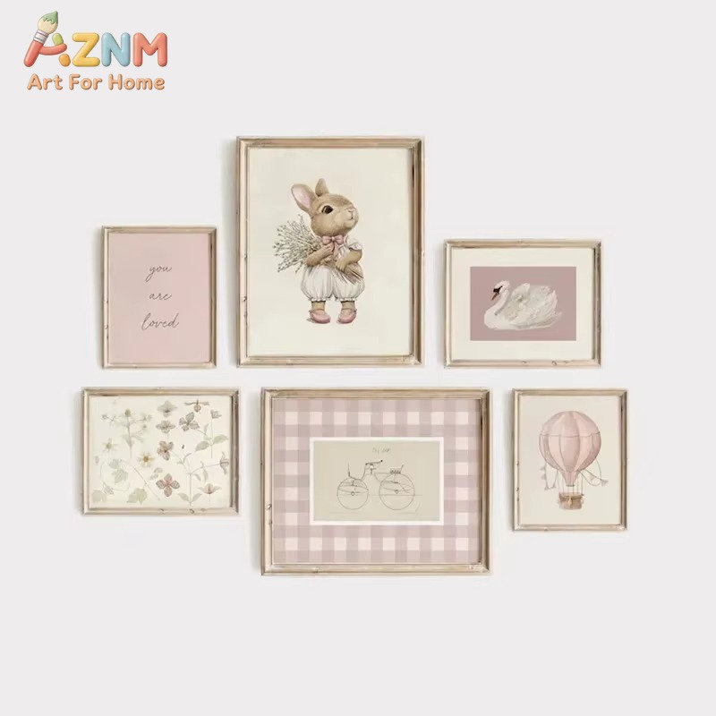 Bunny Nursery Canvas Wall Art  - Baby Nursery Frames ulasan dan harga