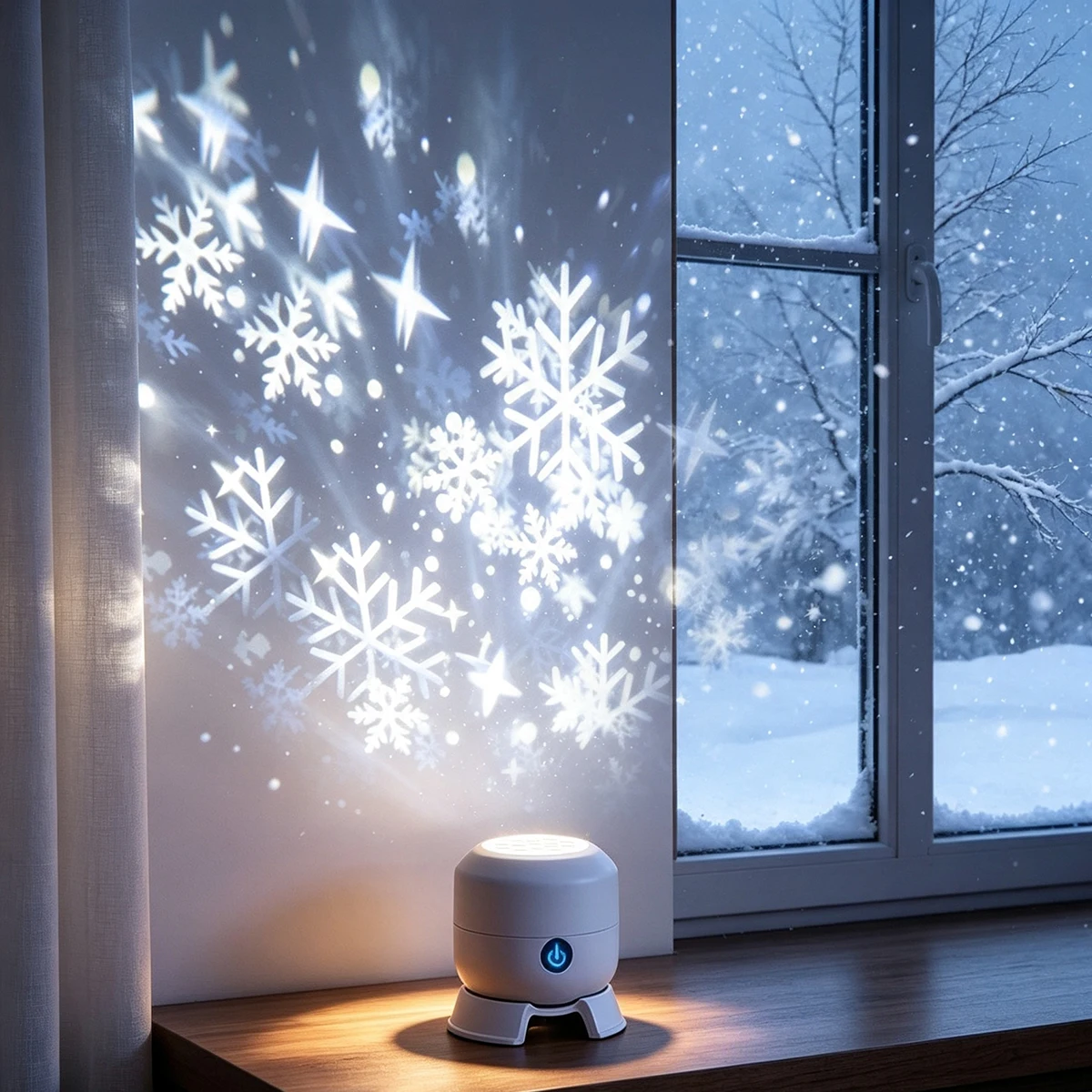 LED Rotating Snowflake Star Pr - Baby Nursery Wall Lights ulasan dan harga