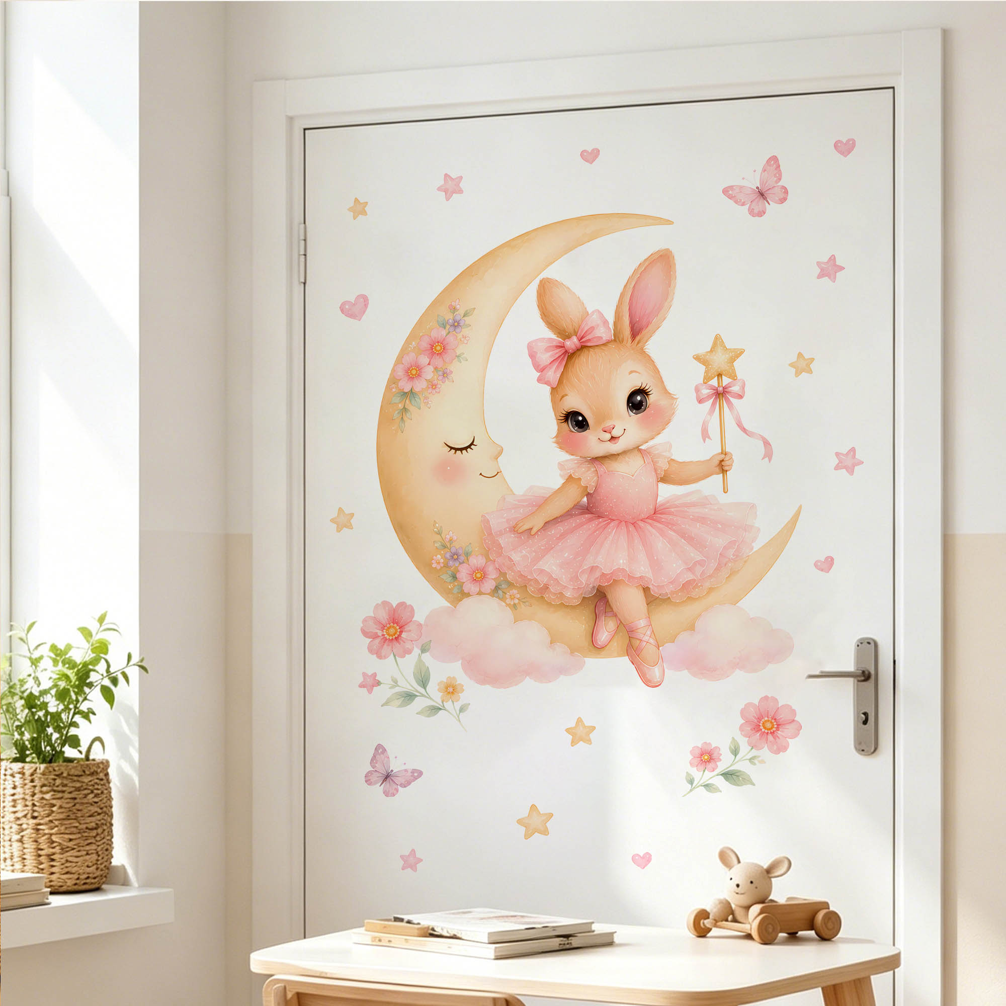 Watercolor Ballerina Bunny Moo - Baby Nursery Decor Girl ulasan dan harga