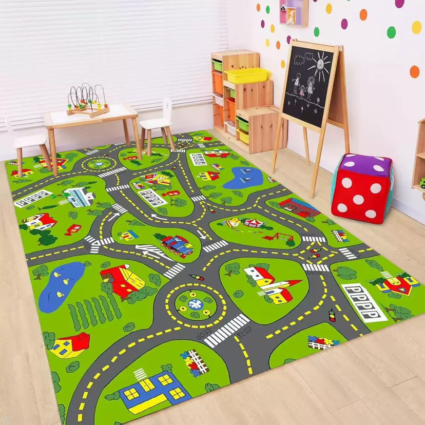 Kids Road Traffic Carpet Carto - Baby Nursery Decor Girl ulasan dan harga