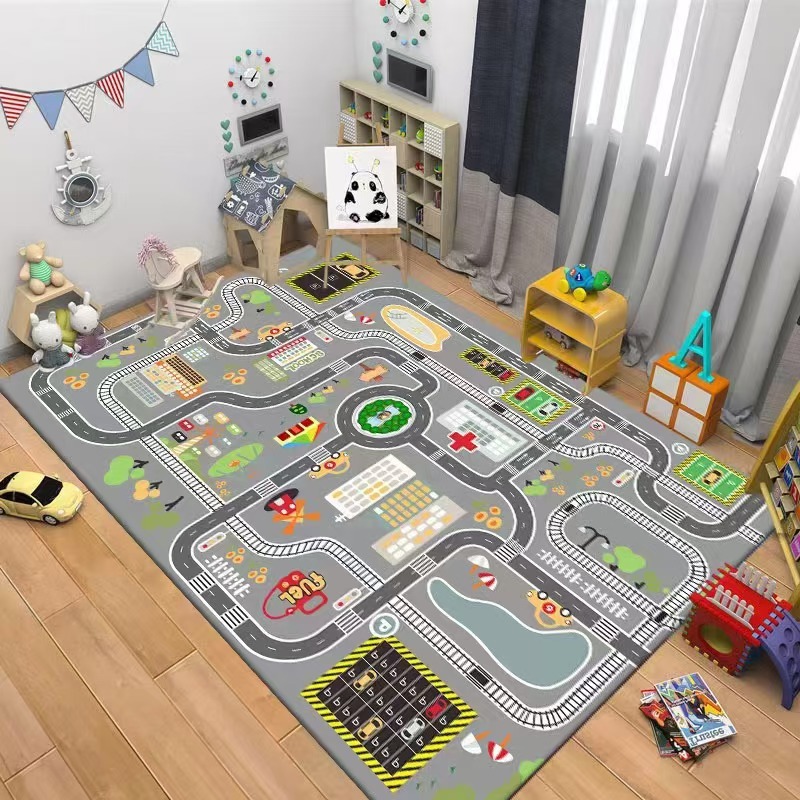 Kids Road Traffic Carpet Carto - Baby Nursery Decor Girl ulasan dan harga
