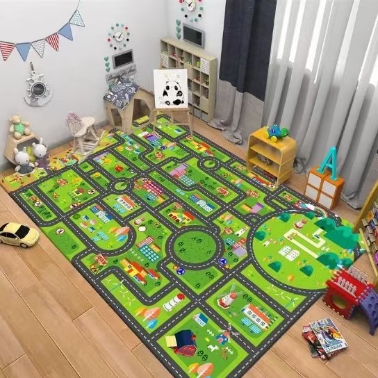 Kids Road Traffic Carpet Carto - Baby Nursery Decor Girl ulasan dan harga