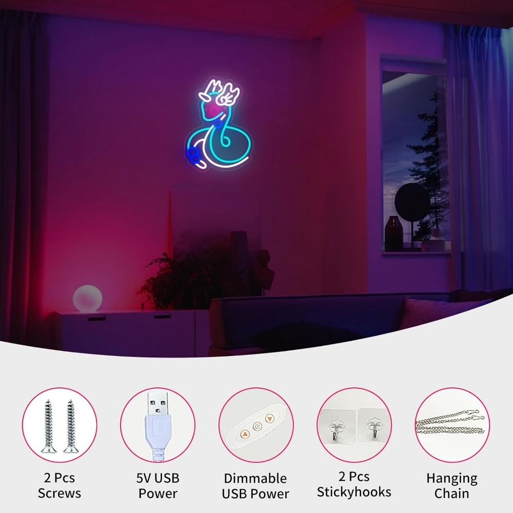 Cute Animal Shape LED Neon Lig - Baby Nursery Decor Girl ulasan dan harga